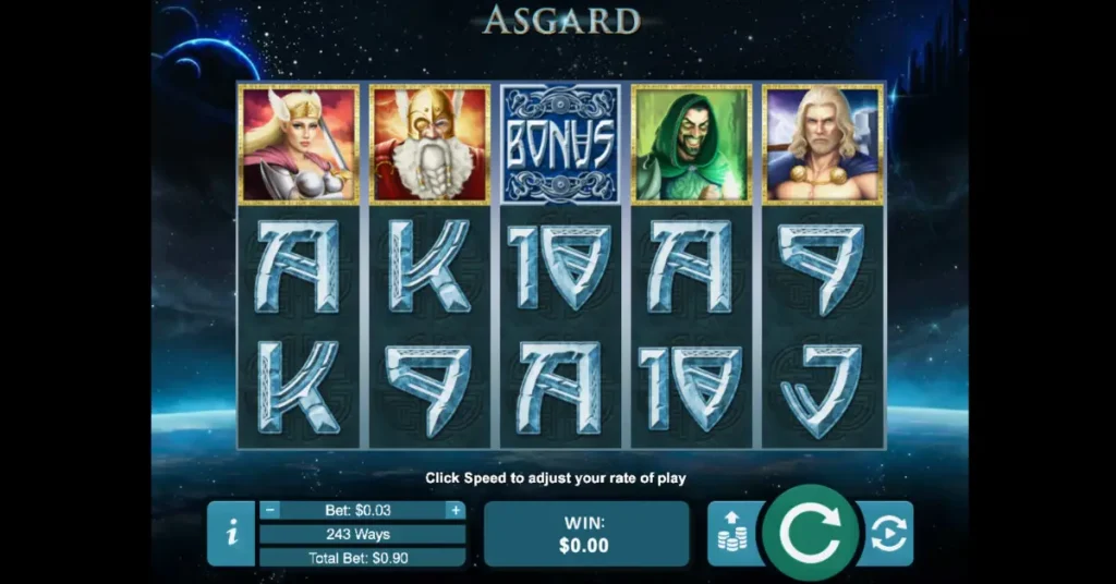 Asgard slot game view