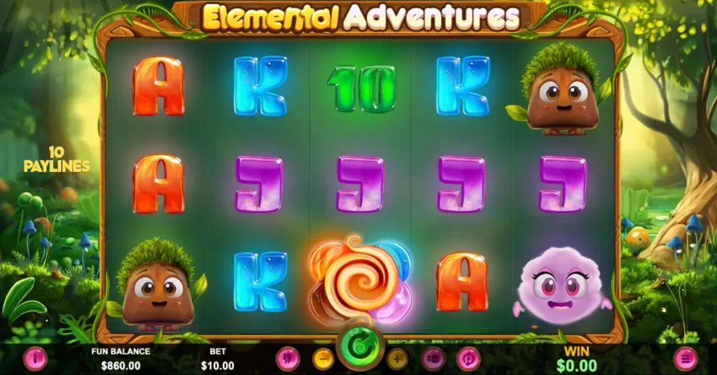 Elemental Adventures slot design and layout